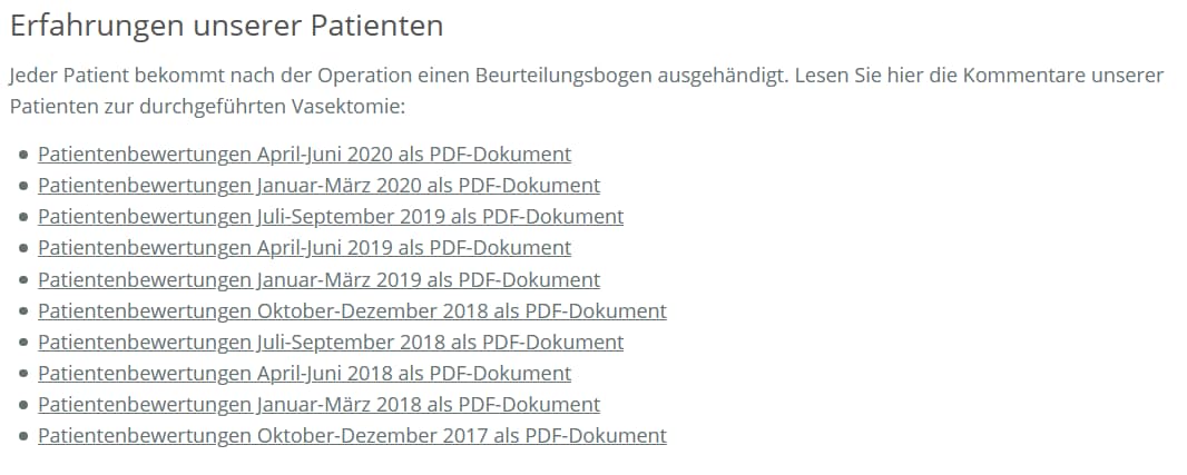 Patientenbewertungen