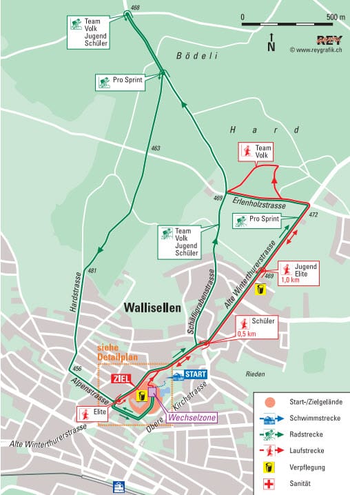 Walliseller Triathlon: Radfahrstrecke Walliseller Triathlon: Radfahrstrecke