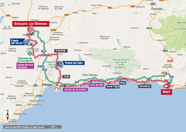 Karte der Etappe Nummer 12 der Vuelta España 2017