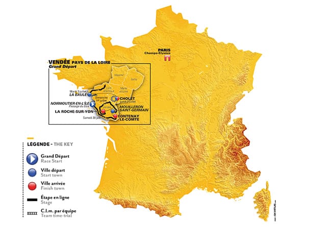 Karte der Tour de France 2018 Karte der Tour de France 2018