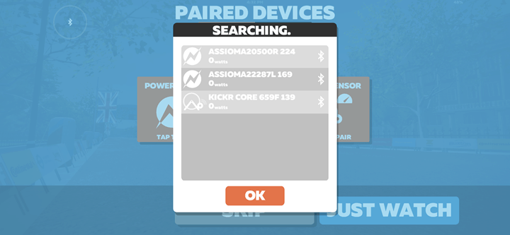 Ansicht der beiden Pedale in Zwift