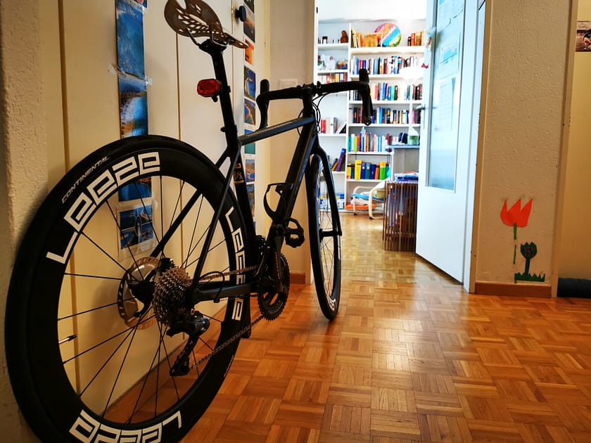 Canyon Endurance AL8 mit den Leeze Laufrädern von hinten